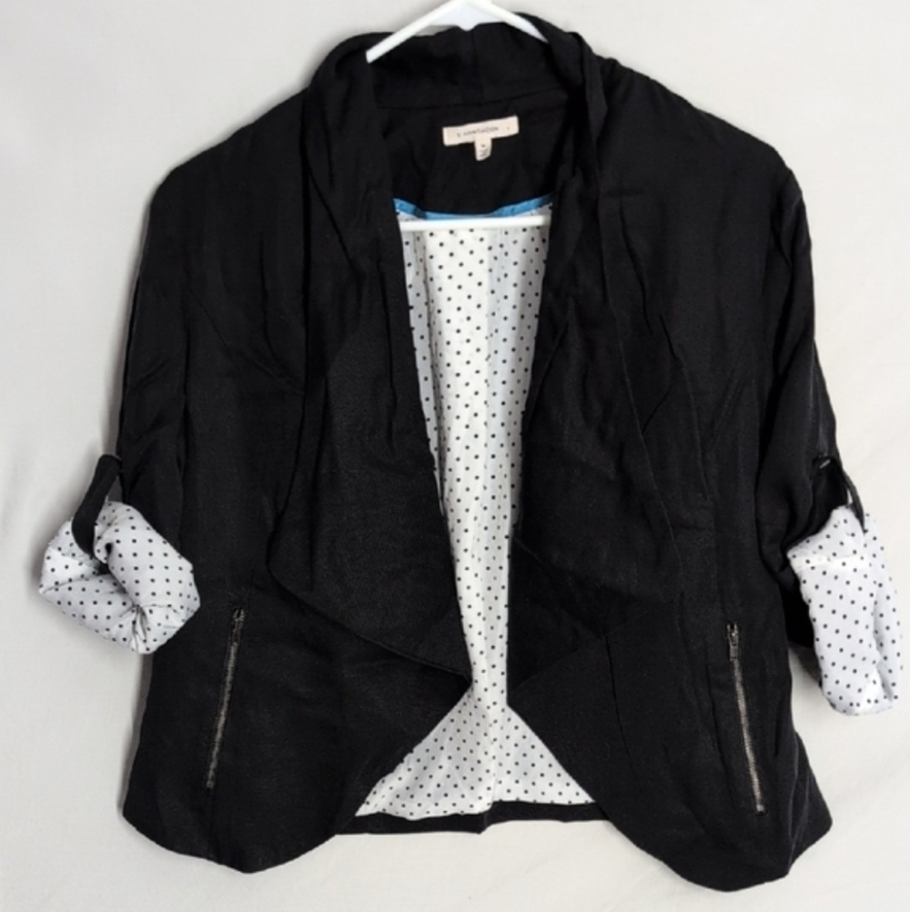 NWOT 41 Hawthorn Black Women's Blazer with Polka Dot Lining